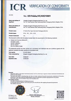 CE (SF Series Flow Type Automatic Packaging Machine)